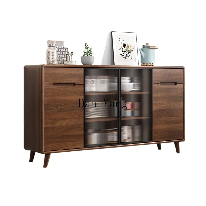 YJ solid wood frame dining side cabinet modern simple living room wine cabinet tea cabinet kitchen lockerstorage integrated l