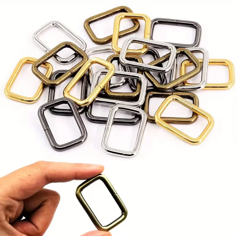 20/40/60 PCS Metal Rectangle Ring Buckles Square Strap for Camping Dog Luggage Belt DIY Crafts Bag Accessories Gifts (25/32mm)
