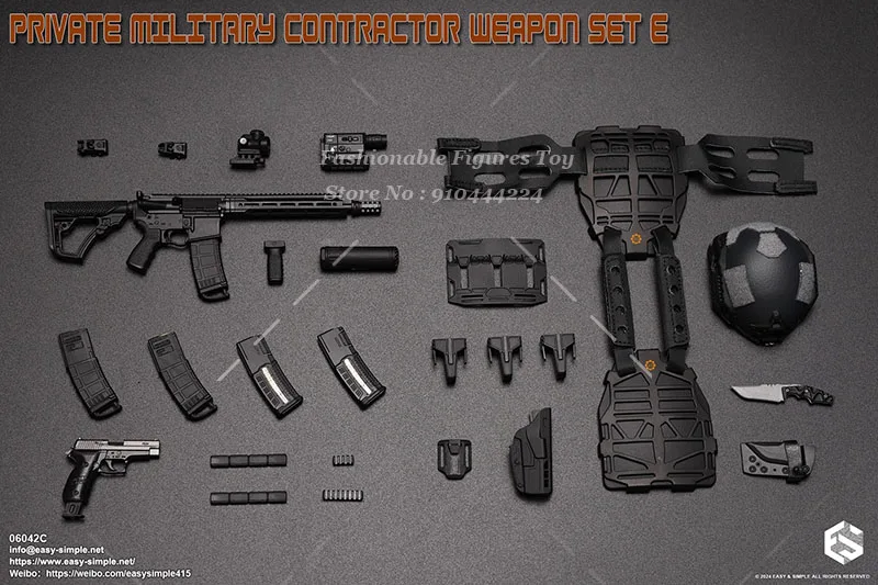 EASY&SIMPLE 06042 Skala 1/6 Zestaw Pracownika Wojskowego Kontrahowanego Sprzęt Bojowy Wojskowy Pasuje do Figur Akcji 12-calowych Żołnierzy