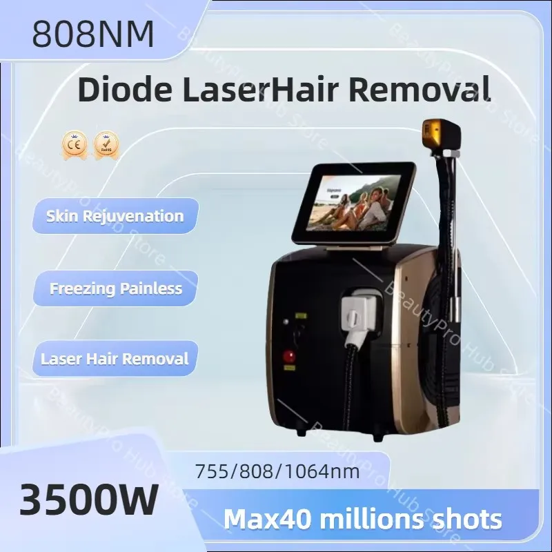 

Профессиональный диодный ледяной титановый лазер для удаления волос на теле, 2025 портативный 808 755 александритовое устройство 4 волны IPL постоянный