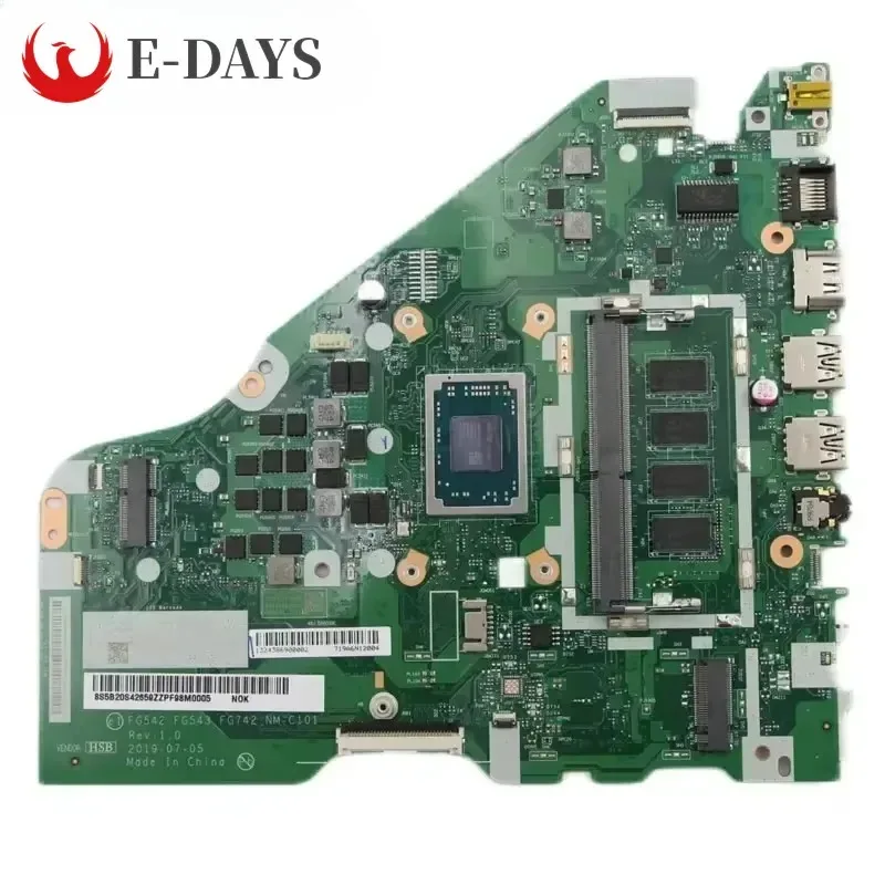 

For Lenovo V155-15API Laptop Motherboard NM-C101 Notebook Mainboard with CPU AMD R3-3200U 4G RAM DDR4 Tested Ok