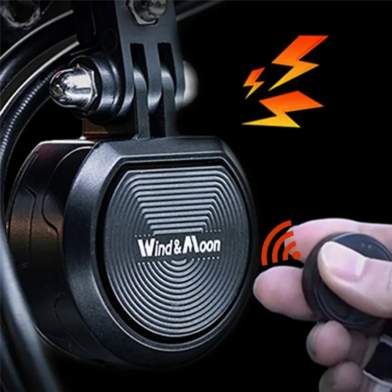 

A29Z-WIND&MOON Bicycle Bell Waterproof Horn Bells Portable USB Charging Safety Electric Mountain Bike Horn Alarm Loud Bell
