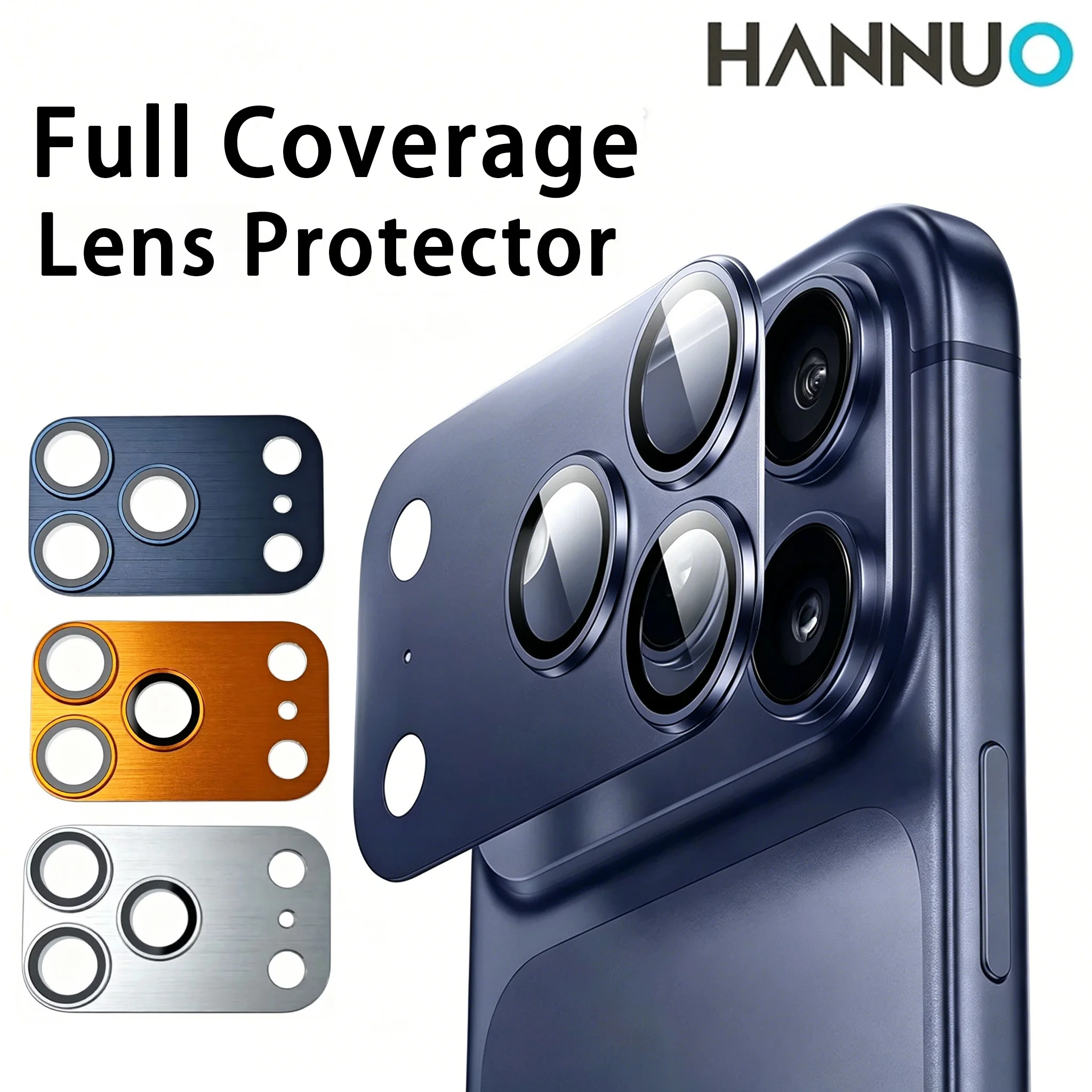 HANNUO Armor Camera Lens Protector Metal Rear Camera Lens Protectors For IPhone 17 Pro 17 Pro Max Lens Tempered Glass Film Cap