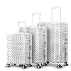 Unique Design Suitcase Carry On Luggage Aluminum Frame Hard Shell Rolling Luggage PC Spinner Wheels Fashionable Trolley Case