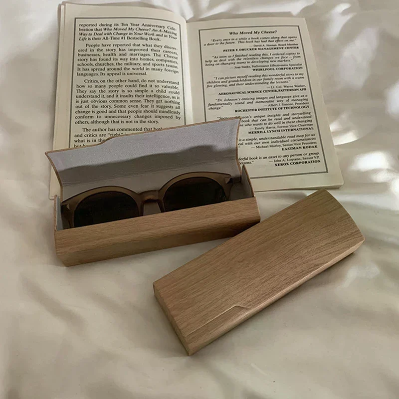 1PC PU Imitation Wood Grain Glasses Case Reading Glasses Case  Glasses Case Hard Box Unisex Sunglasses Container Gift
