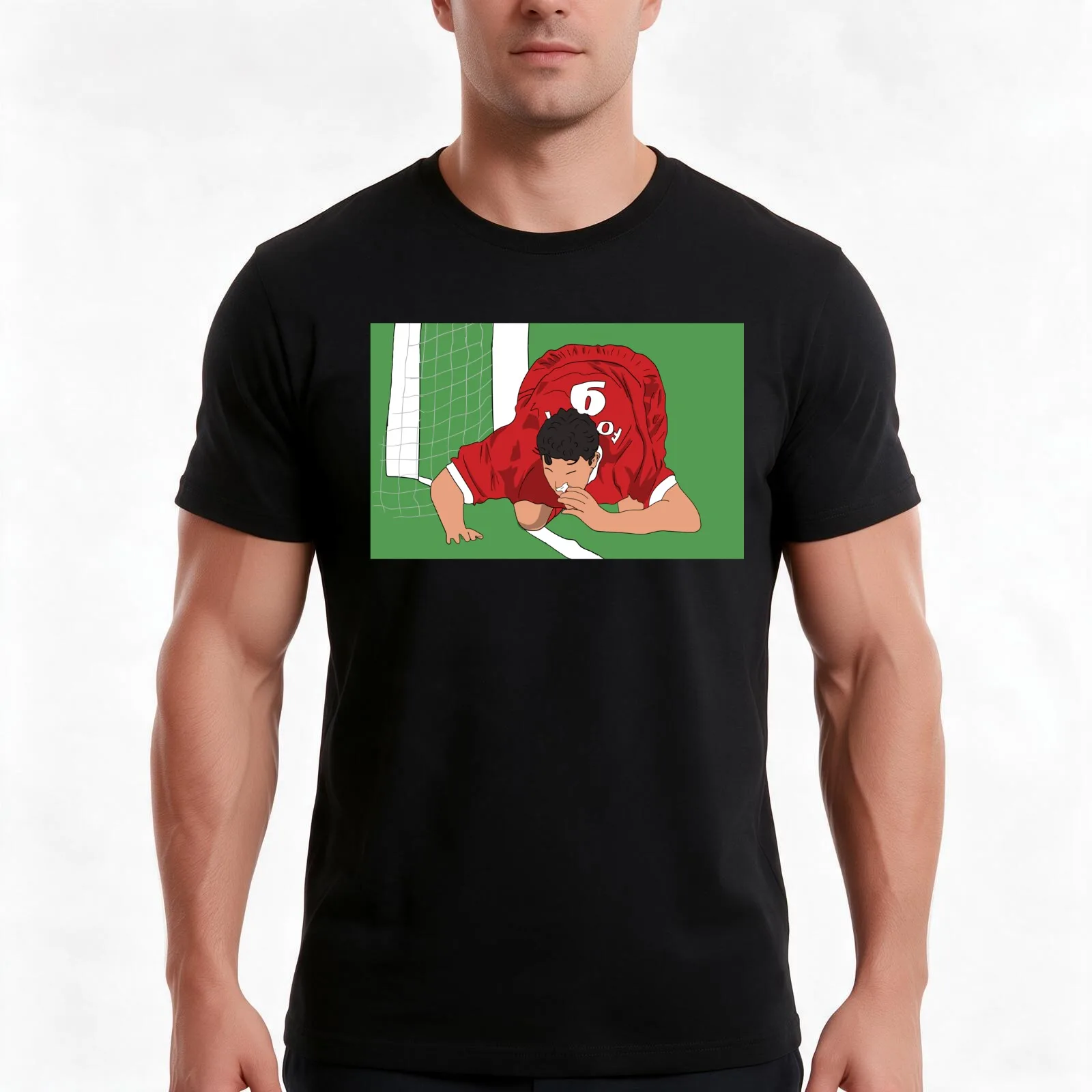 Robbie Fowler Classic 90s Celebration T-Shirt, Summer Casual Cotton Tee, Oversized Streetwear Tops, Vintage Graphic Print