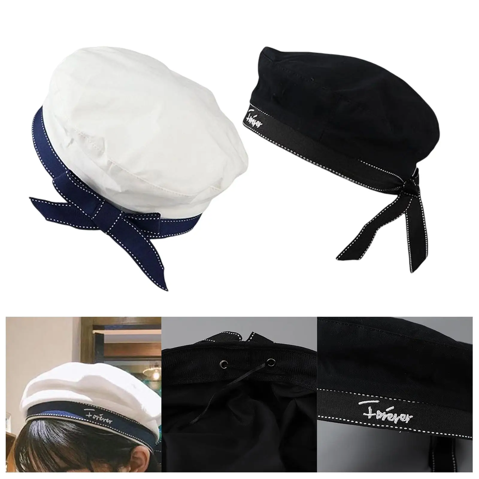 Simpatico cappello da marinaio blu Navy elegante berretto da donna per palcoscenico da donna per ragazza adulta