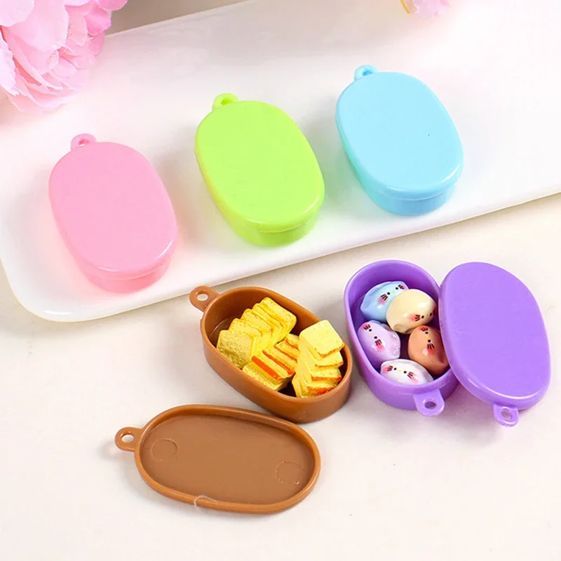 3pcs Dollhouse Miniature Food Play Live Scene Decoration Mini Simulation Lunch Box Hand Made Box Doll Accessories Toys