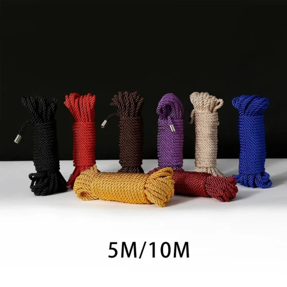 حبل ربط ملون SM لضبط النفس الرومانسي أداة لتدريب الأزواج للتعليق ولها الجنس حبل برأس معدني