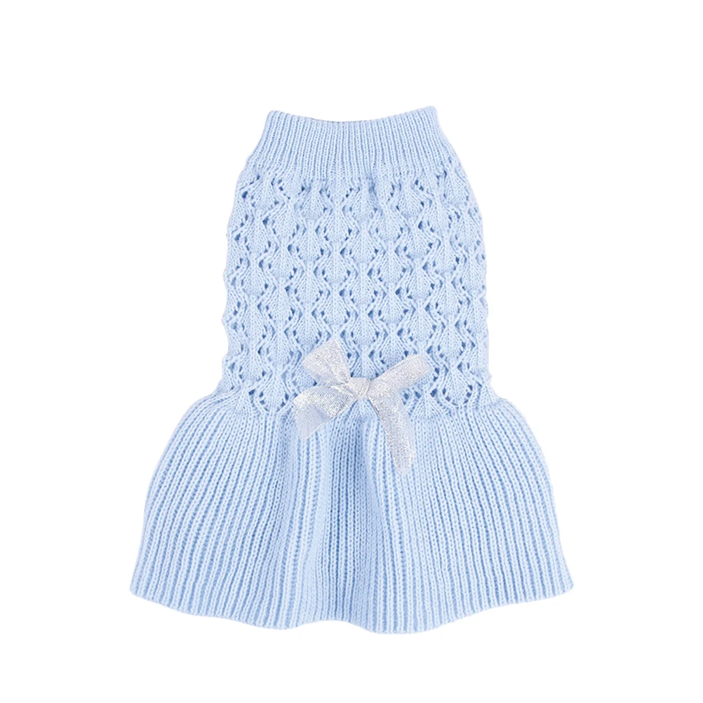 

Sweater Dog Clothes Puppy Blue Small Breed Knitted Stylish Comfortable Photos Dog Sweater