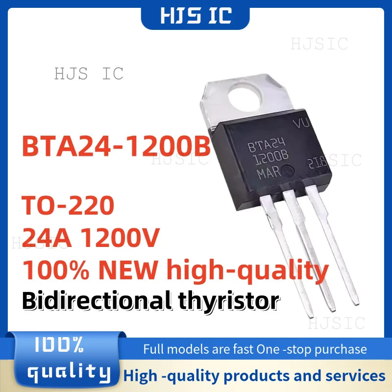 10-20-30PCS 100% NEW high-quality BTA24-1200B BTA24 1200B BTA241200B TO-220  24A 1200V Bidirectional thyristor In Stock