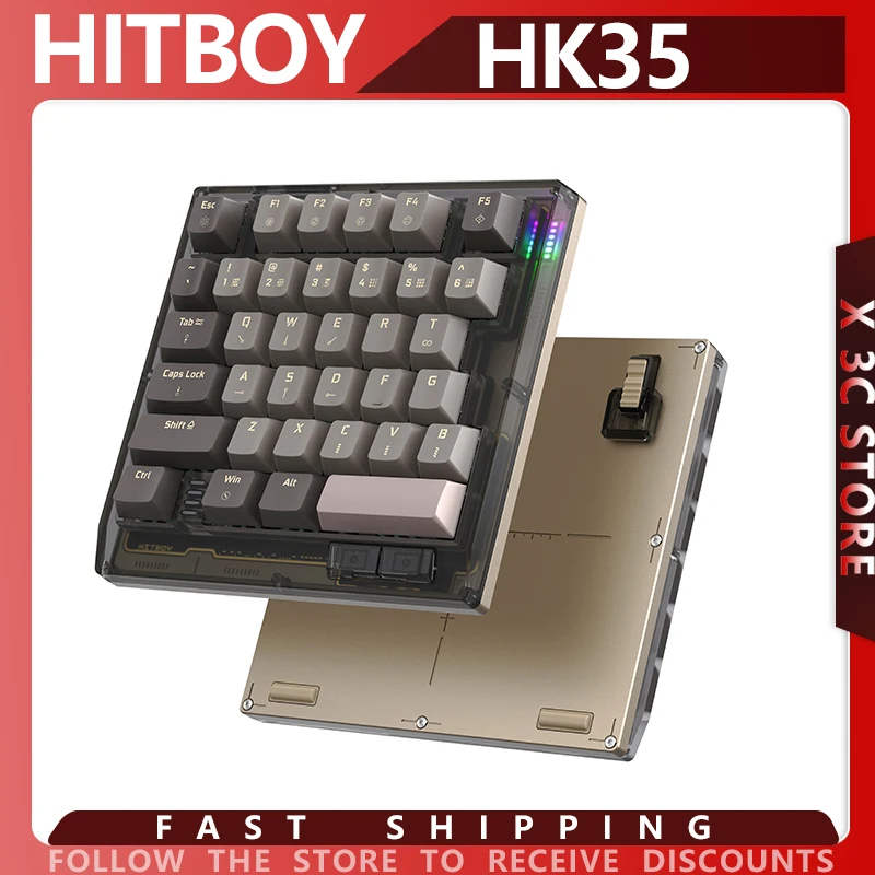 

Механическая клавиатура HITBOY HK35, 8 кГц, магнитный переключатель, проводная, 35 клавиш, быстрый триггер, 0,005 мм, игровая клавиатура для киберспорта, RBG, Windows Mac