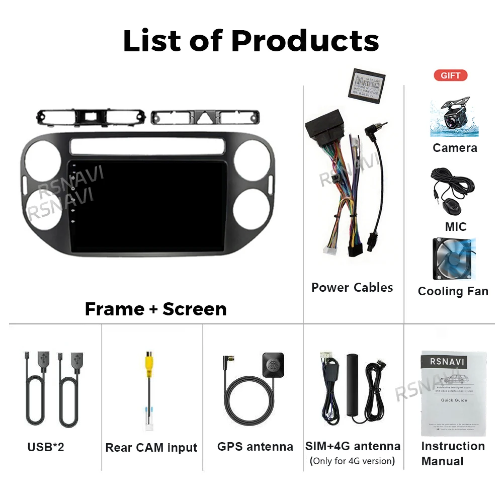 Android 16 Car Radio Multimedia Player Carplay 2K Screen Autoradio Stereo 2din Head Unit For VW Volkswagen Tiguan 1 NF 2006-2016