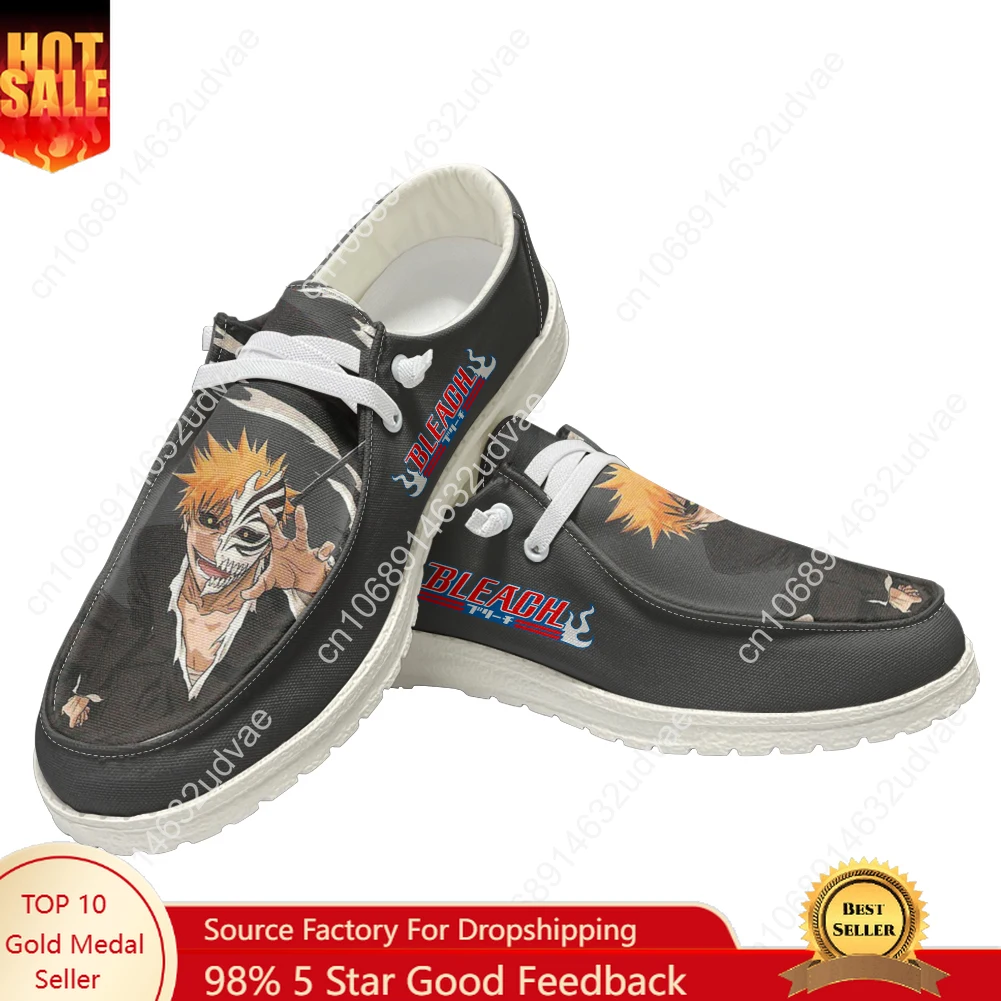

B-BLEACH Casual Shoes Men Woman Flat Shoe Breathable Indoor Outdoor Lightweight Footwear Couple Custom Made Shoe