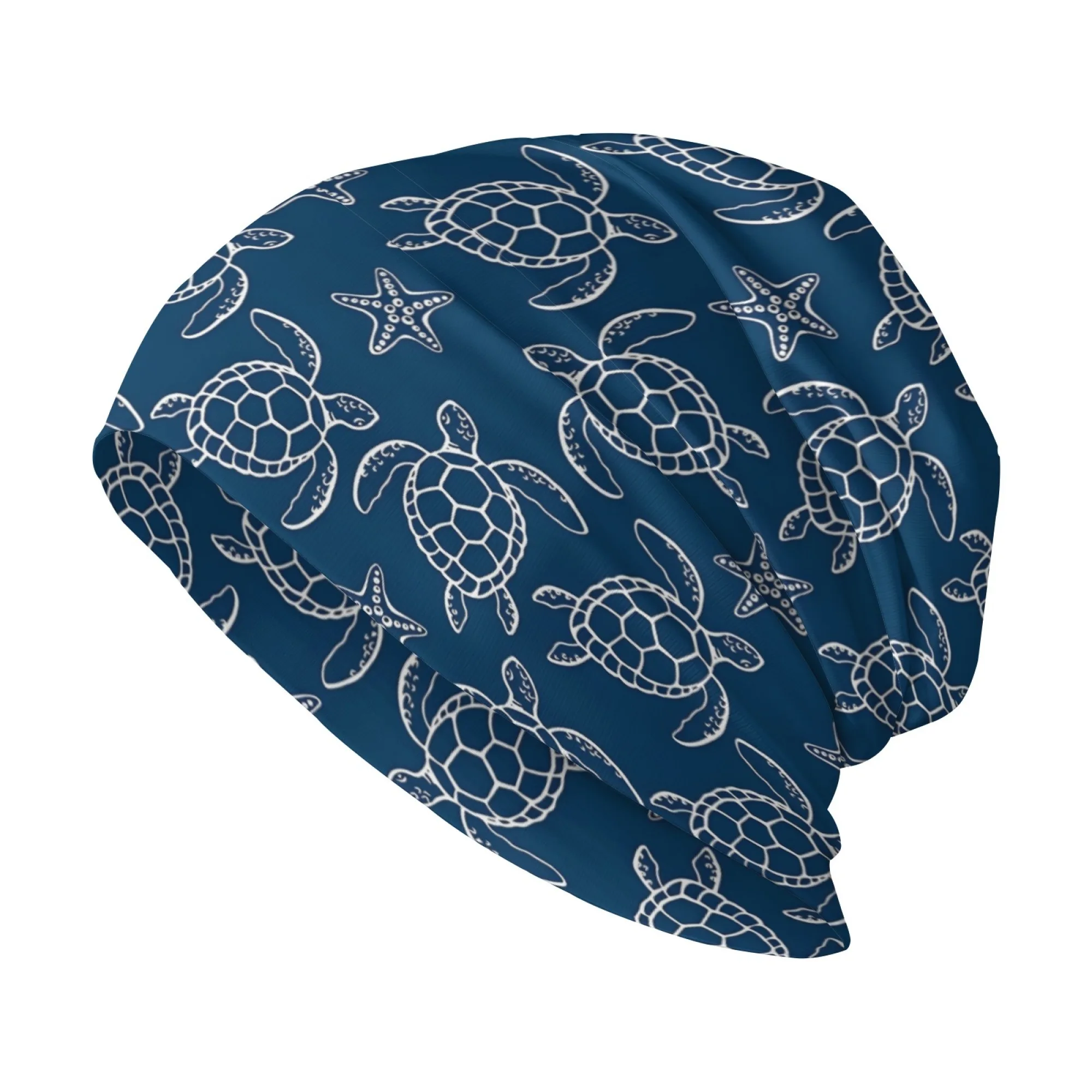 Novedad, gorro con estampado de tortuga oceánica para hombre, gorro tejido Retro informal a la moda, cómodo y cálido, gorro de calavera feliz de Hip Hop callejero, regalo