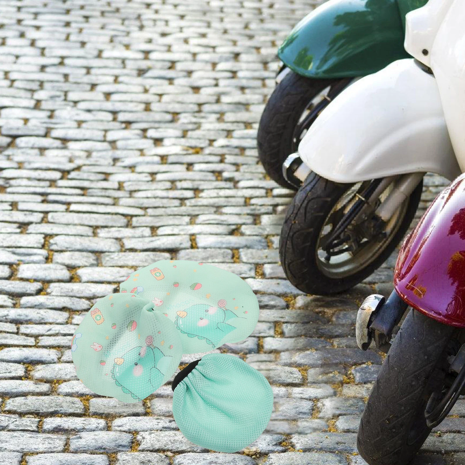 

3PCS Electric Bike Seat Cushion Cover Padded Bicycle Saddle Protector Breathable Mesh Backrest Sun Protection