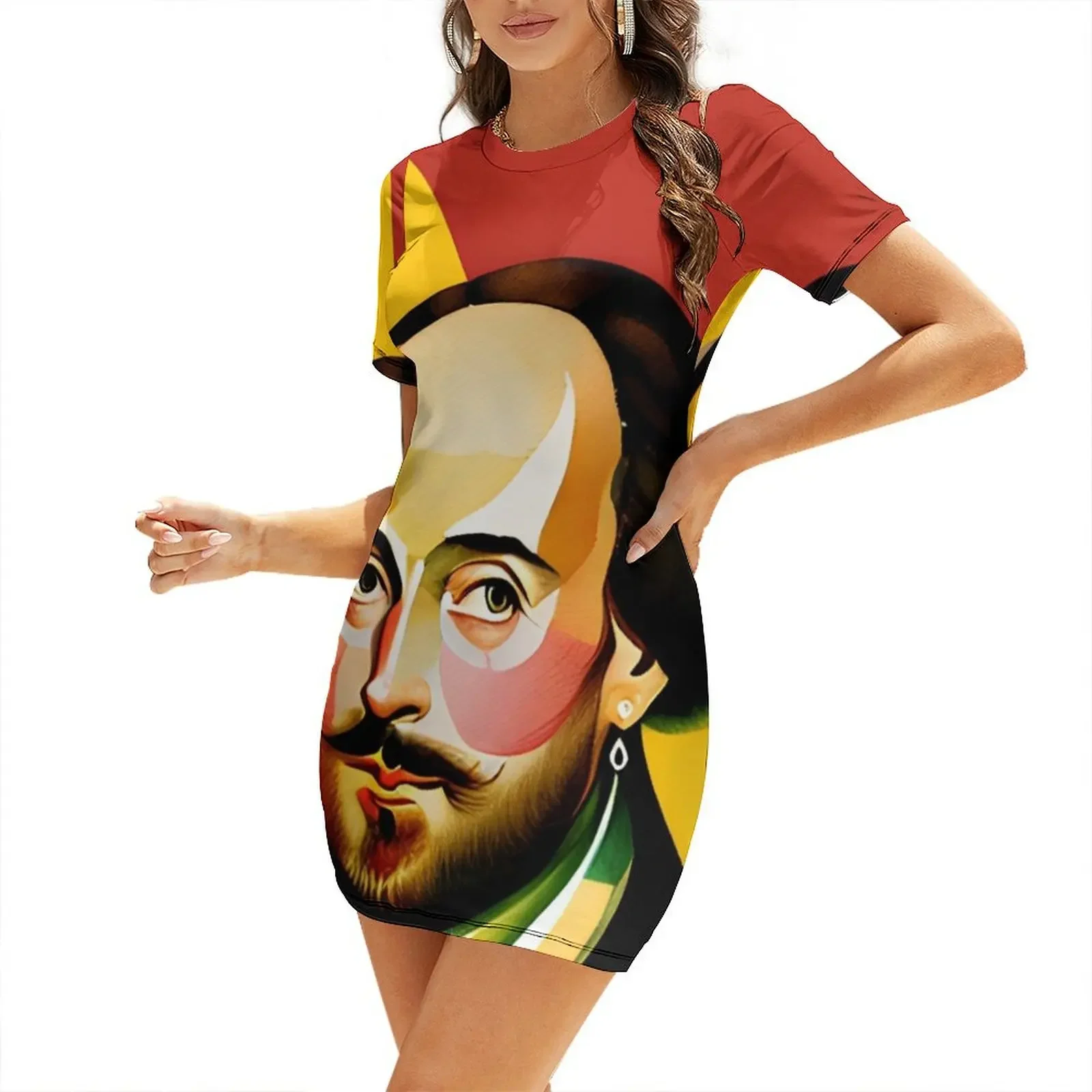 

William Shakespeare Art: Watercolor 2 Short-Sleeved Dress dress women elegant luxury Dance dresses summer dress daily