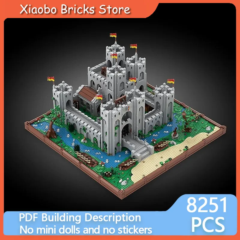 

Medieval Castle Model MOC Building Bricks Sturdy Military Fortress Modular Technology Gifts Holiday Assemble Children Toys Suit
