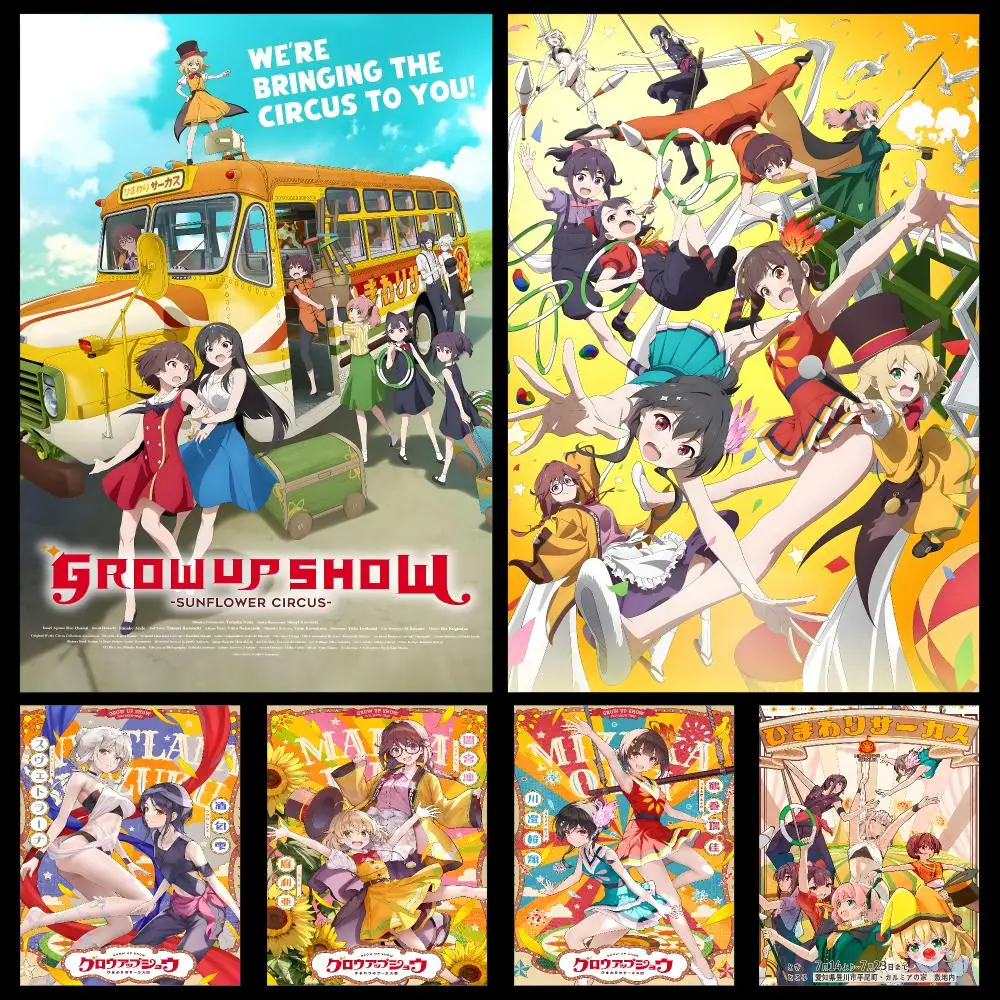 Anime Grow Up Show Sunflower Circus Drama Poster PP Self Adhesive Decorative HD For Garage Gaming Room Living Room Gift