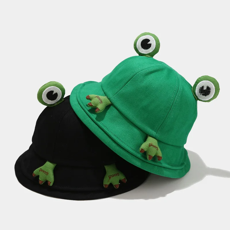 Child-Parents Frog Bucket Hat For Women Summer Autumn Plain Female Panama Outdoor Hiking Beach Fishing Sunscreen Woman Bob Caps