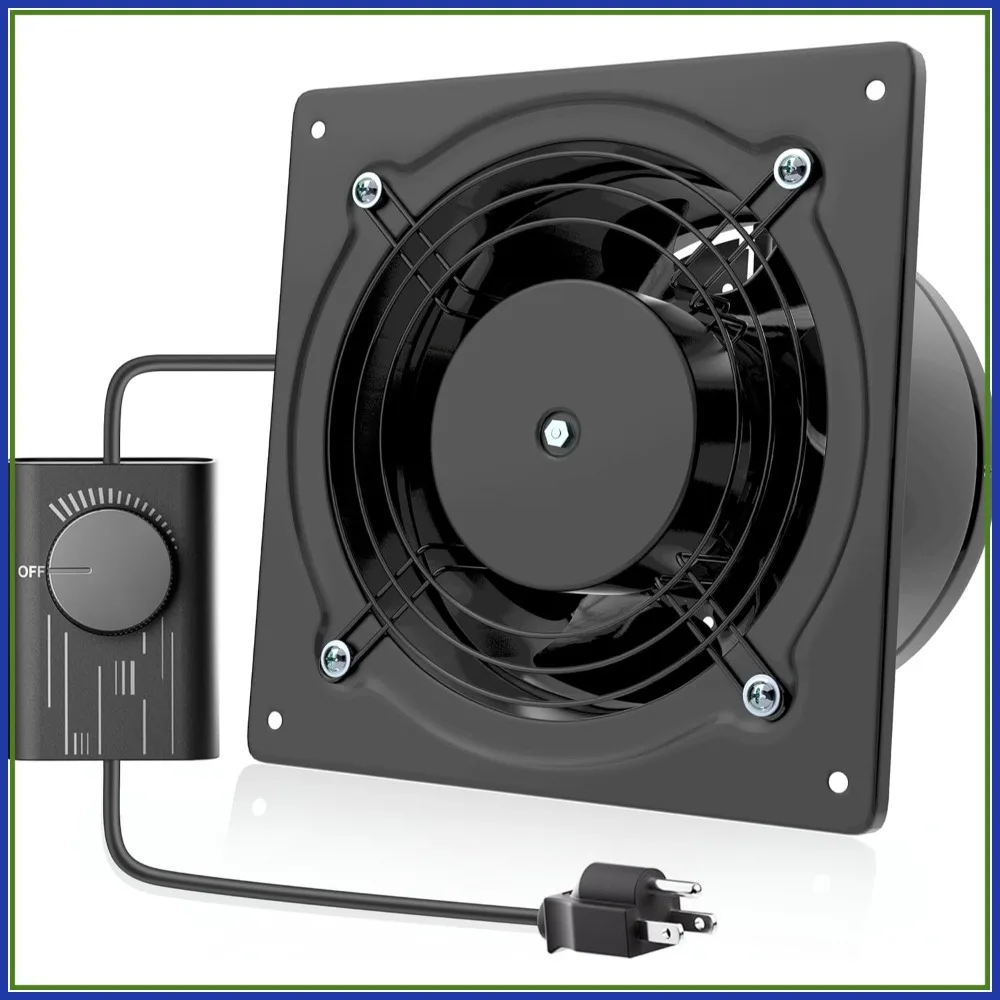

6 Inch Exhaust Fan with Speed Controller, 308CFM Wall Mount Ventilation for Kitchen, Bathroom, Garage