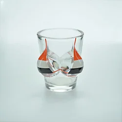 Glass Breast Cup Men's Chest Cup Creative Human Body Small Wine Cup Strong Men's Liquor Cup Human Body Bikini Pattern