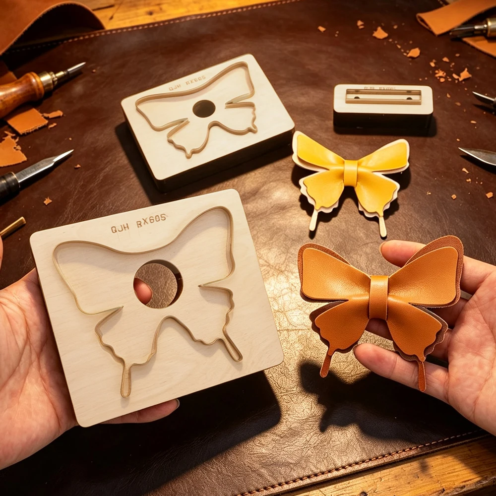 Creative Double Butterfly hollow Faux Leather Die Cut - Sharp & Durable DIY Leather/Fabric  Crafts Project Punching Making Tools