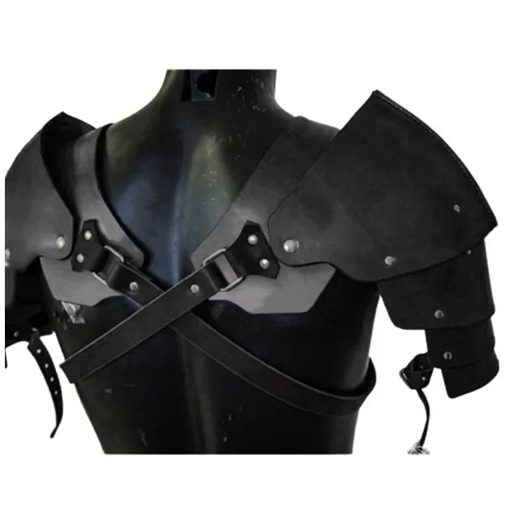 Medieval couro halloween renascentista ombro cavaleiro ajustável steampunk ombro armaduras capa cosplay festa traje masculino