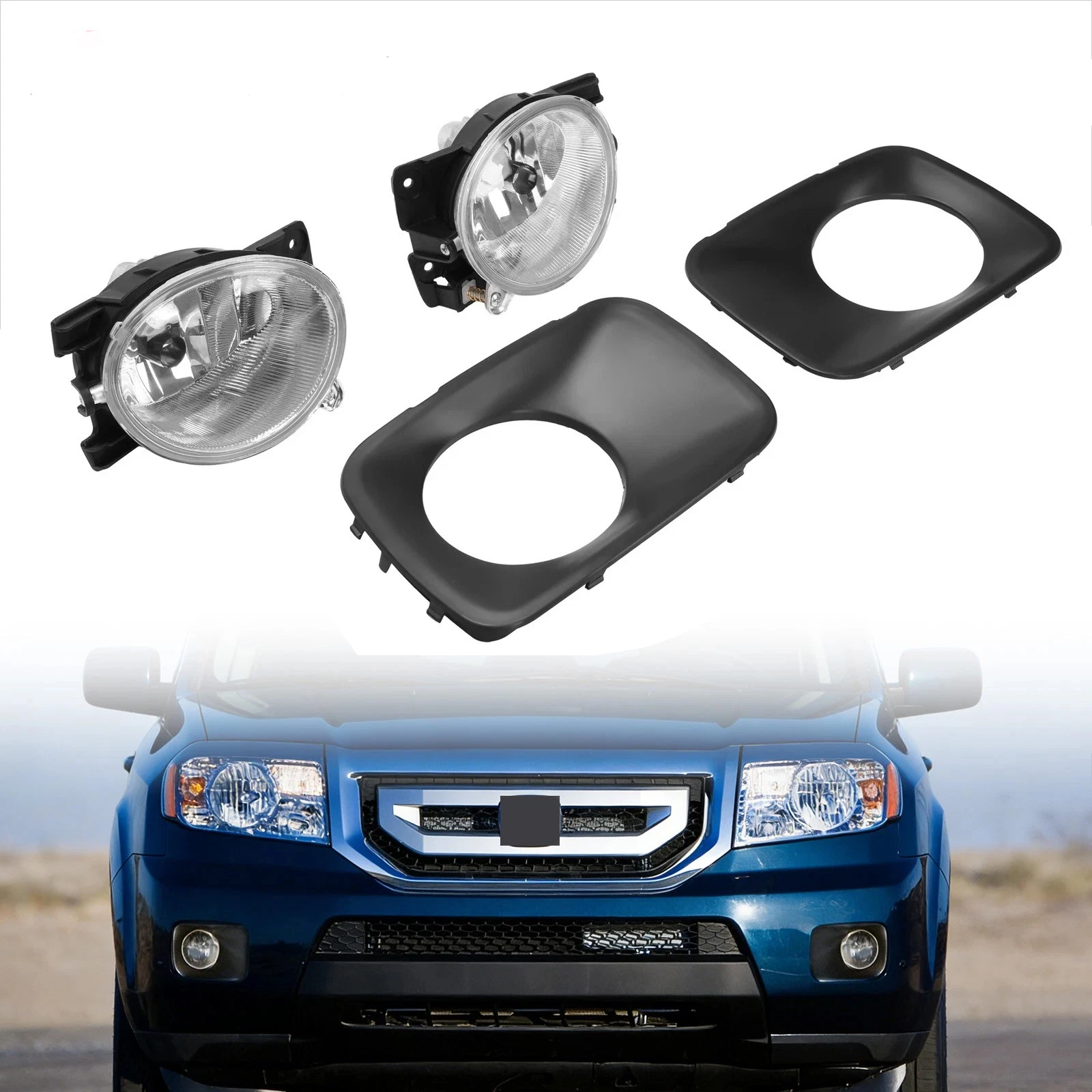 1 Set Front Bumper Fog Lamp Assembly For Honda Pilot 2009-2011 71107-SZA-A00ZZ Foglight Switch + Wiring