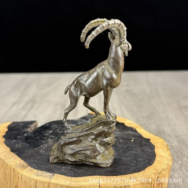 Brass alloy craftwork, auspicious sheep head home decoration ornament