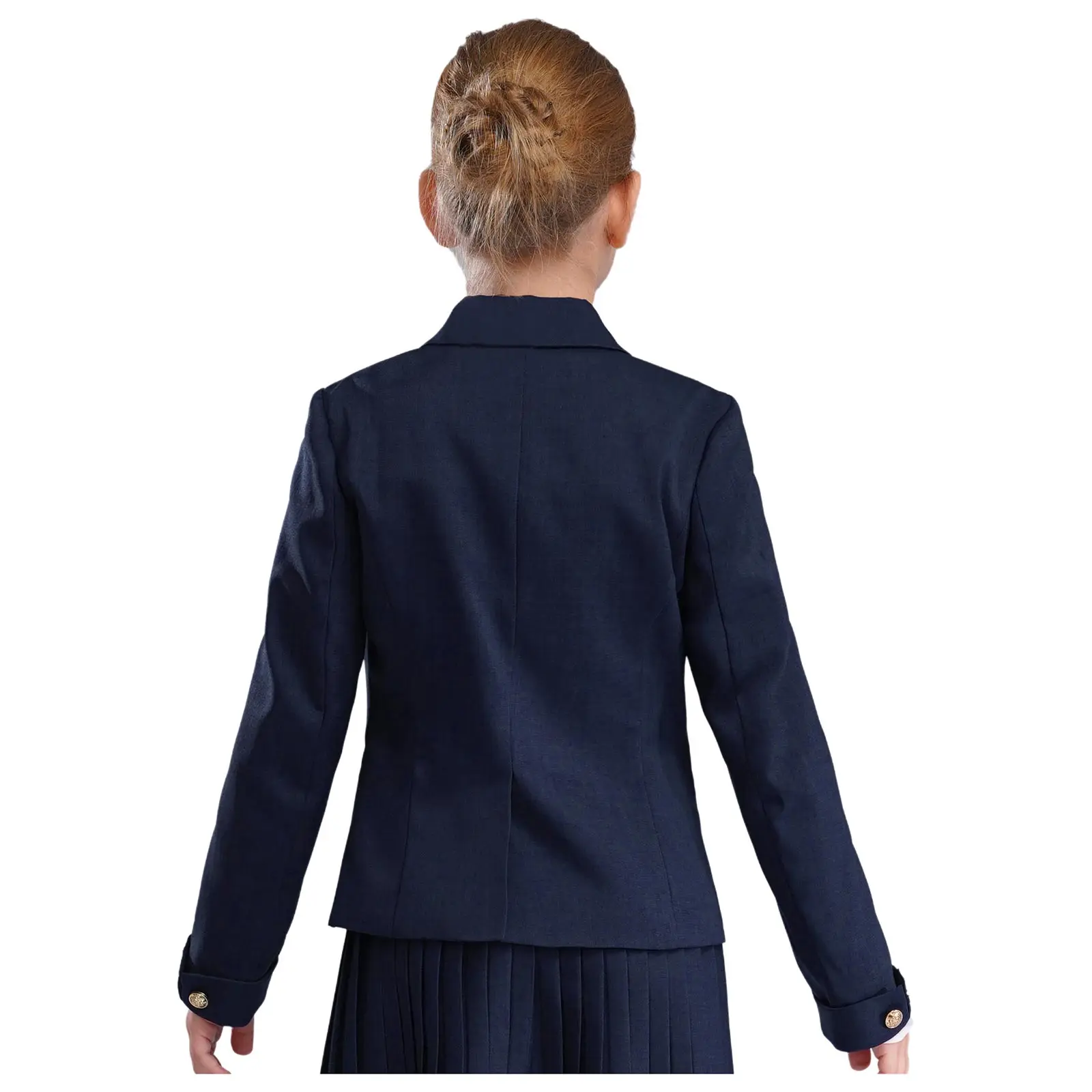 Giacca blazer per bambini Ragazze Bambini Manica lunga Risvolto solido Abito formale Cappotto Uniforme scolastica Abito formale Top Giacca Capispalla