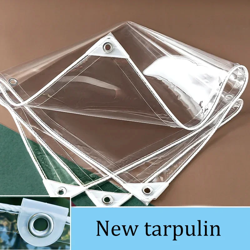 

PVC Transparent Tarpaulin Sheet Clear Camping Winter Window Keep Warm Balcony Pergola Windproof Canopy Terrace Rainproof Cloth