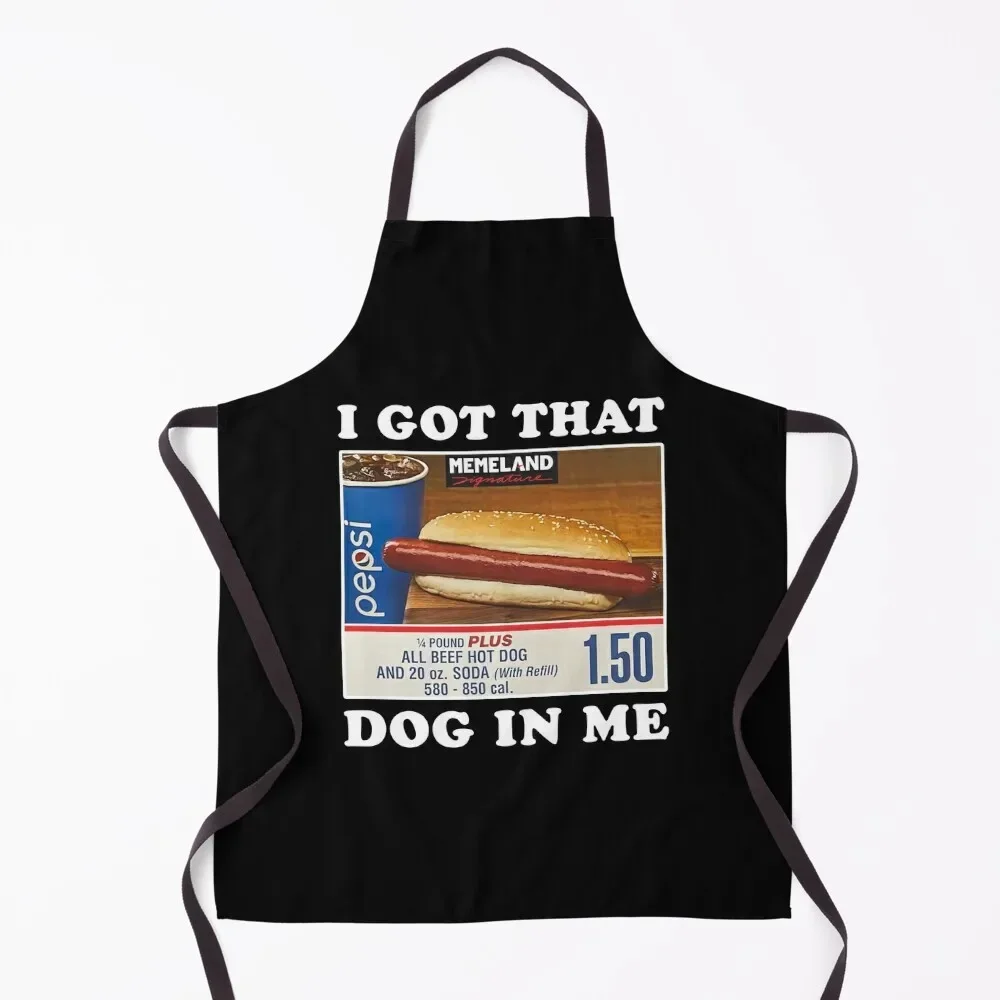 

I Got That Hot Dog in Me Funny Meme Apron waterproof for women christmas decoration Chef Accessories Apron