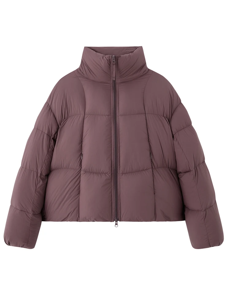 Jaqueta curta puffer para mulheres inverno oversize luxo gola alta manga longa para baixo jaqueta quente grosso 2026 novo outwear inkeo dj627