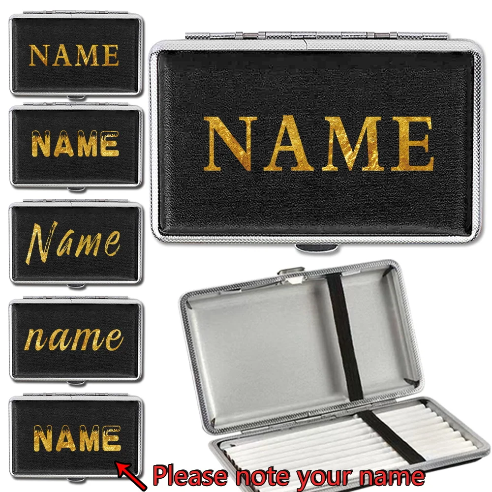 

Customized Name Travel PU Cigarette Case Portable Cigar Organizer Box Tobacco Storage Cover Moisture Proof Smoking Accessories