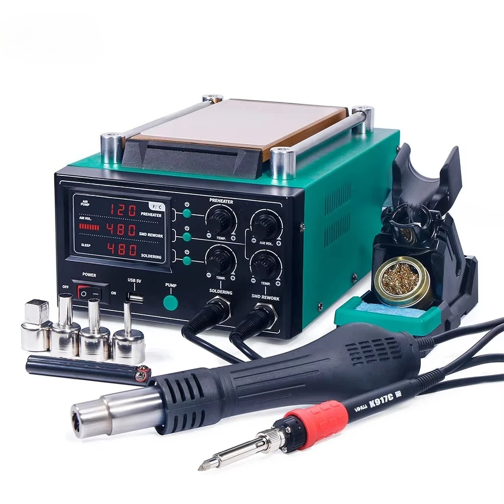 YIHUA 853AAA-I Basic Version 3 in 1 Digital SMD Soldering Desoldering Hot air Gun Preheat BGA Rework Soldering Station