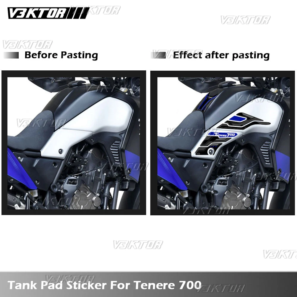 For Tenere 700 TENERE700 Fuel Tank Pad Sticker Oil Gas Cap 3D Decal Cover Protector Waterproof 2019-2023 2024