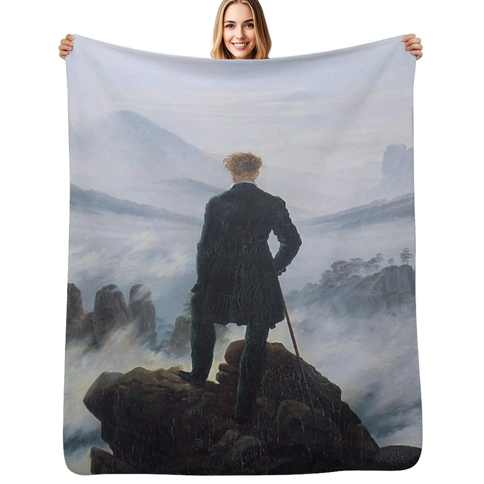 WANDERER ABOVE THE SEA OF FOG - CASPAR DAVID FRIEDRICH Throw Blanket Fashion Sofas Picnic Giant Sofa anime Decoratives Blankets