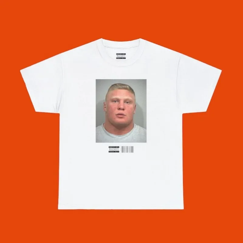 2025 Brock LESNAR Mugshot TSHIRT – Unisex CELEBRITY Y2k Fashion Inspired Wrestling Fan t Shirt