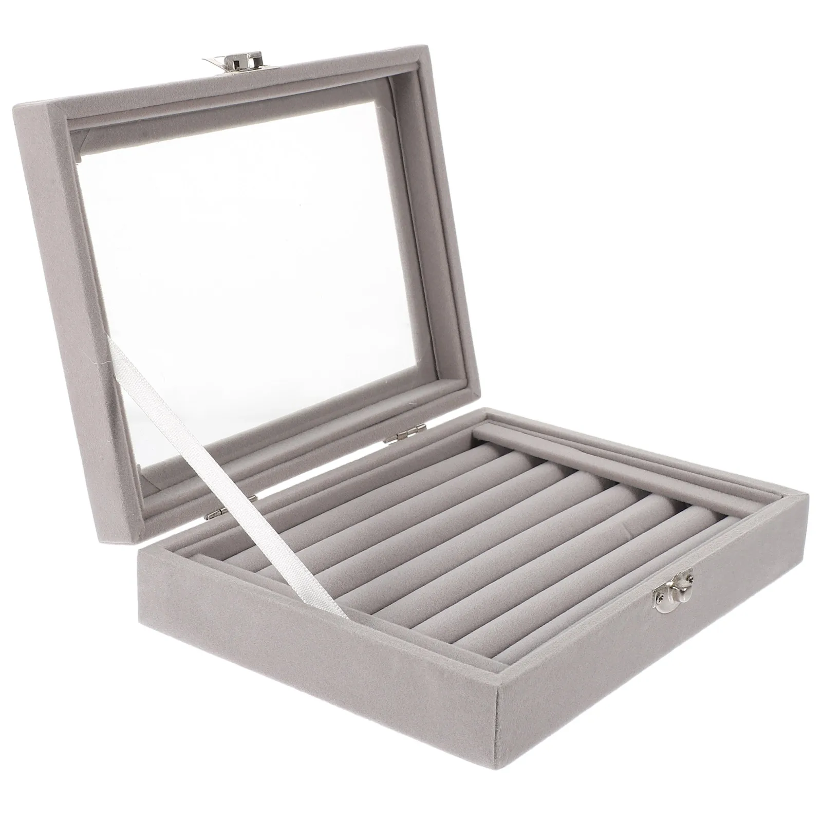 

Ring Display Box Organizer for Jewelry Earrings Storage Case Sponge Holder Travel
