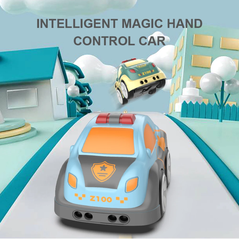 Z100 RC Car Animation Line Cartoon Hand Controlled Intelligent Wireless Gesture Sensing Follow Track Piggy Vehicle Kids Toys Boy