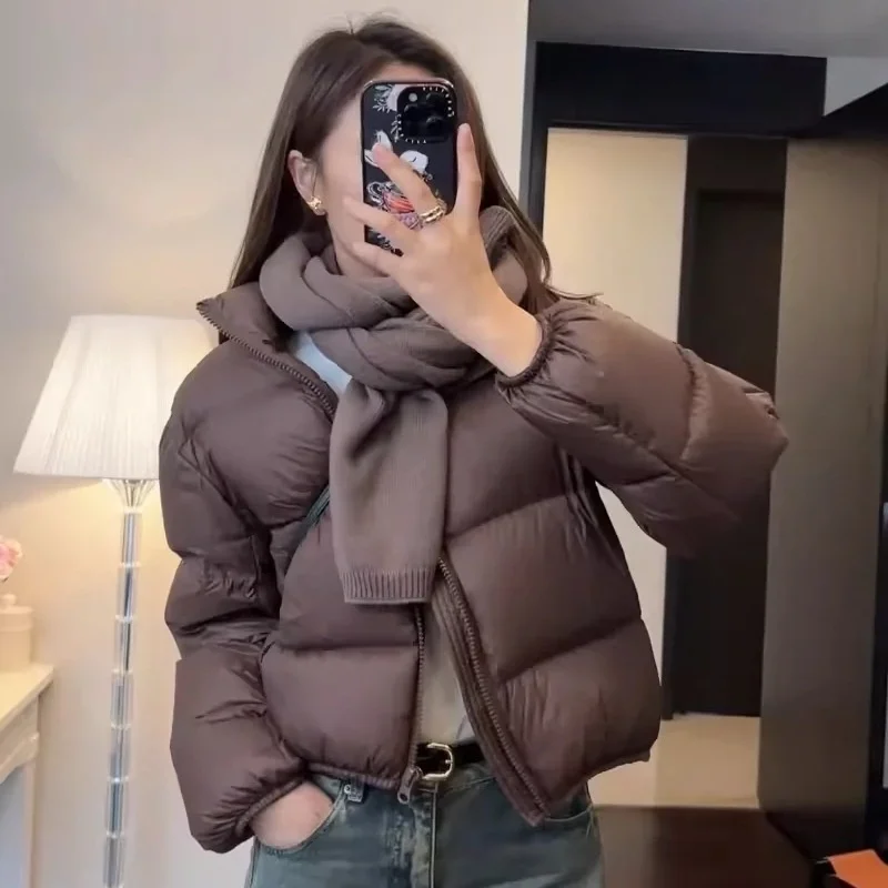 

Новая зимняя женская куртка 2025 года из утепленного хлопка, модный свободный пуховик, верхняя одежда, удобный для небольших размеров