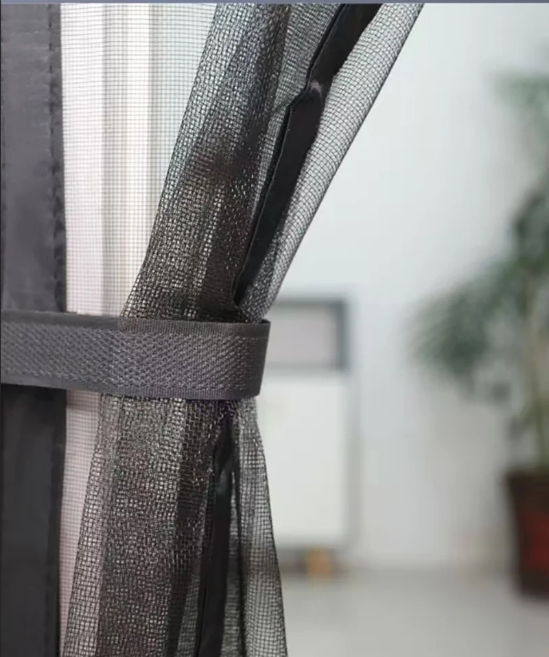 Magnetic door curtain with left opening, screen window, mosquito net, bedroom, living room door curtain, insect proof net