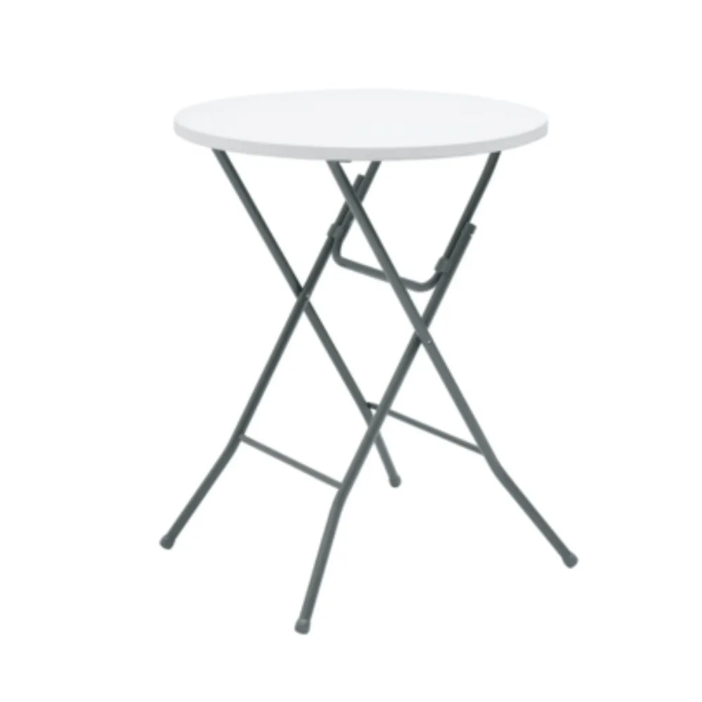 31 Round High Top Folding Table, 40 Inch Tall Bar Table with Sturdy Metal Frame, Portable Indoor Outdoor Party Table for Events Patio Balcony Kitchen Dining, Space Saving Easy Clean