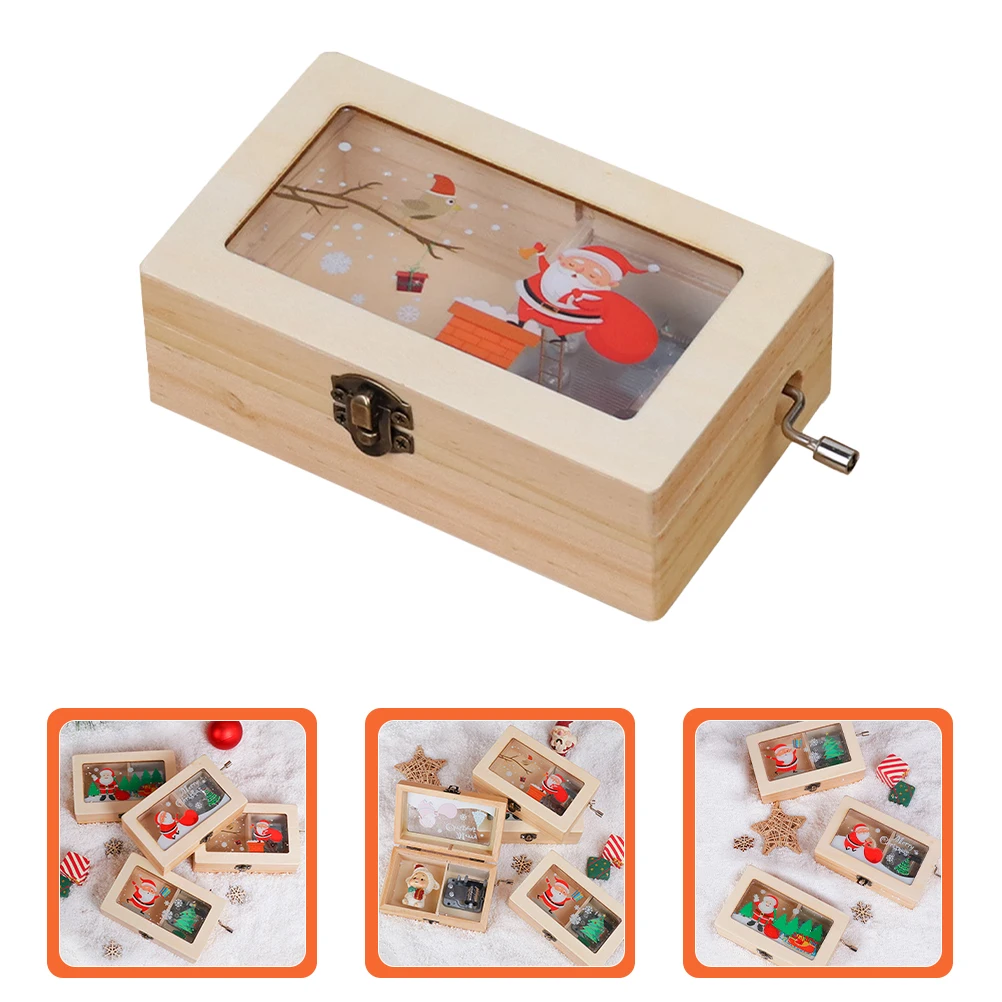 

Christmas Music Metal H Crank Melody Table Decor Home Office Festival Music Box Gift Christmas Desktop Decoration nament