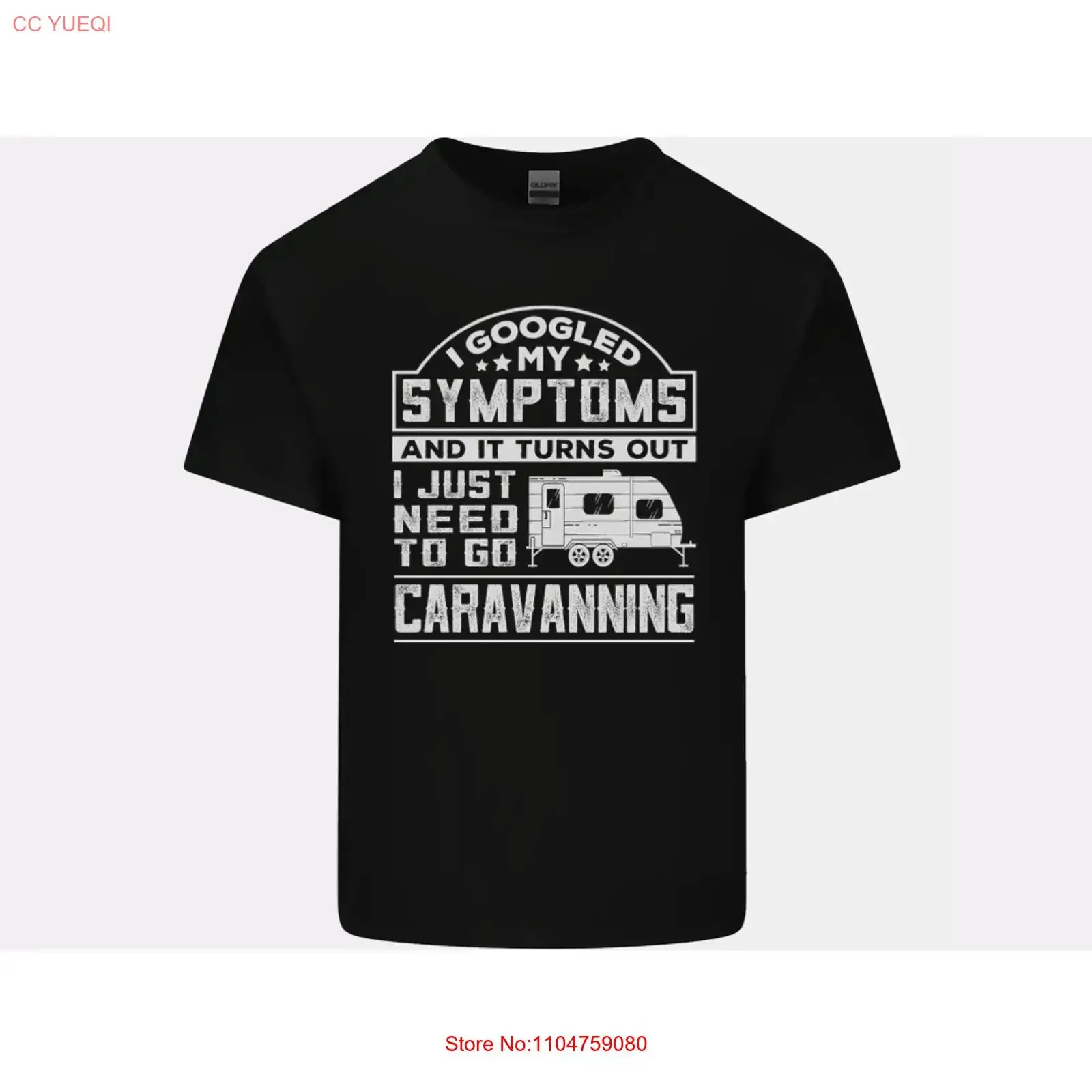 Symptoms Go Caravanning Caravan Funny Mens Light Cotton T Shirt vintage Washed Stylish Stretched Breathable Versatile fashion