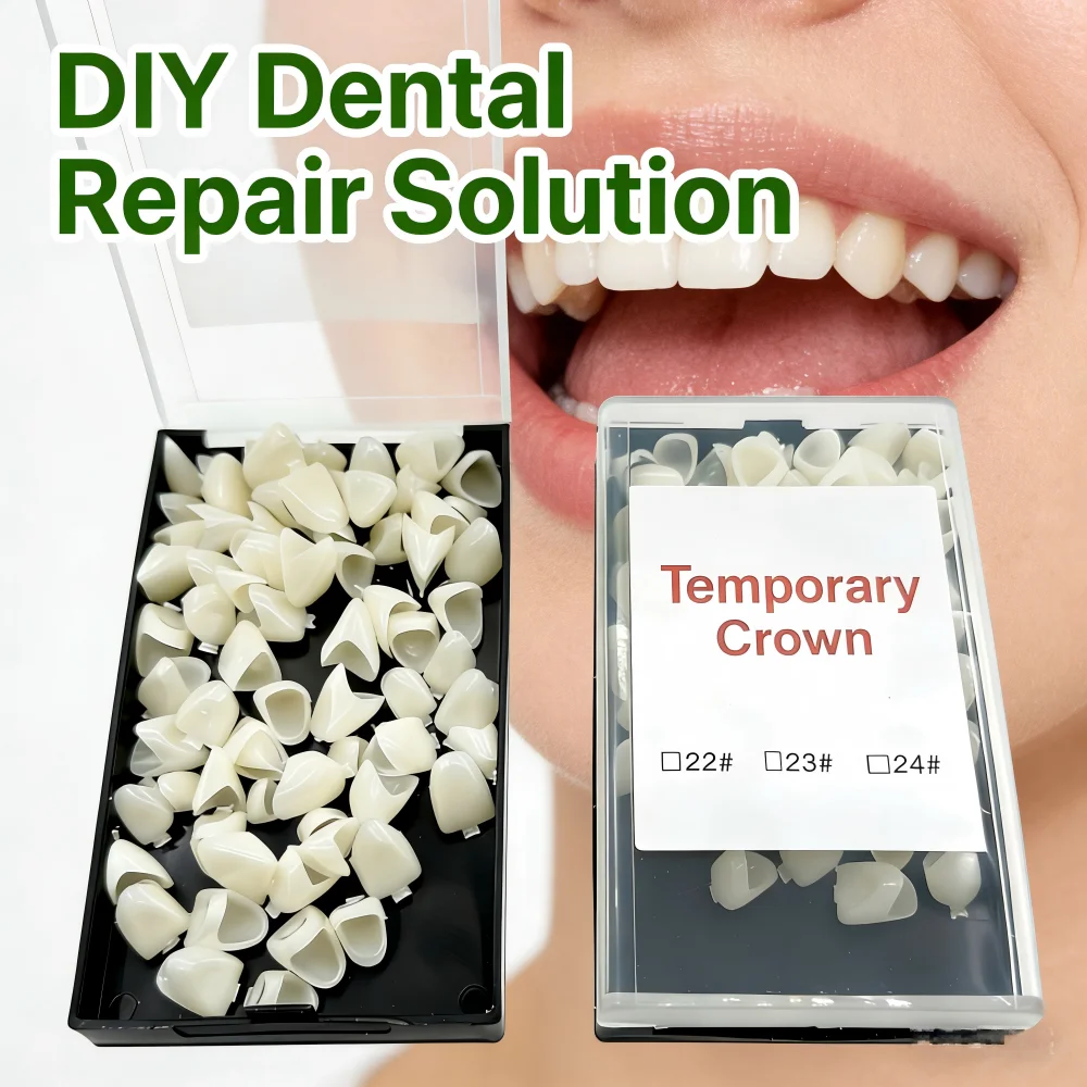 50Pcs Bis-Acryl Pre-formed Temporary Crowns – Aesthetic/Functional for Crown/Bridge Prep, Anterior/Posterior Restoration