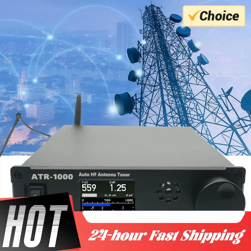 AMNVOLT ATR1000 1000W Automatic Antenna Tuner 1.8-30MHz HF Shortwave Radio Tuner with WiFi Remote Control For YAESU ICOM