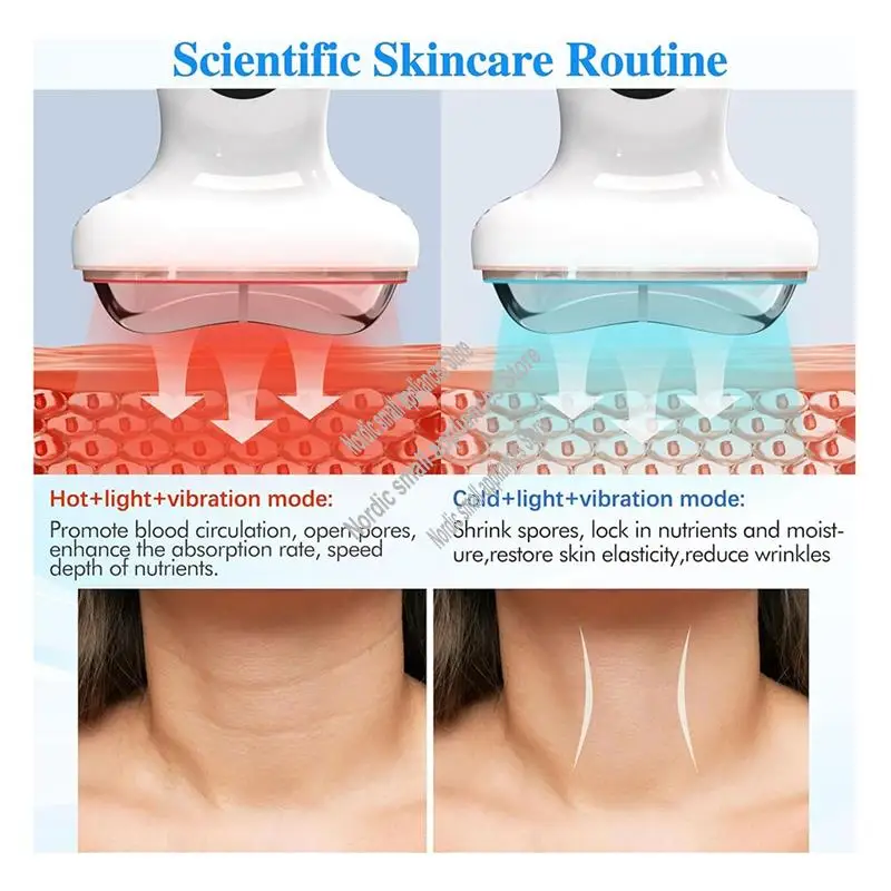 A09G-스킨케어 LED 페이셜 스컬프터 냉온 마사지기 레드 라이트 테라피 (얼굴, 목, 눈가 리프팅, 탄력 강화, 붓기 완화)