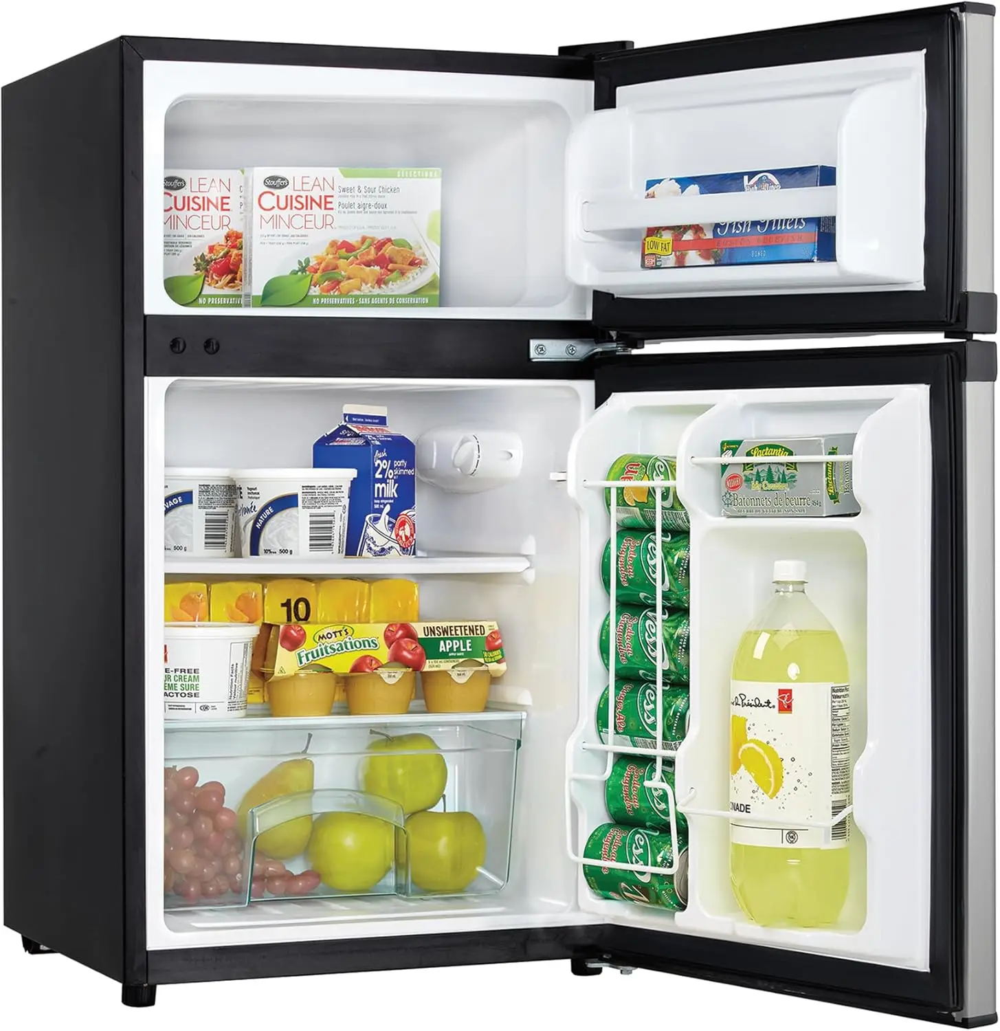 Designer DCR031B1BSLDD 3,1 Cu.Ft. Geladeira compacta com freezer, mini geladeira com classificação E-Star para quarto, sala de estar, cozinha